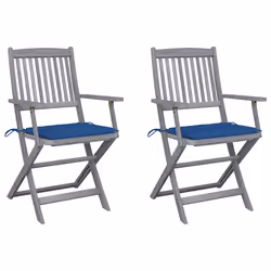 VidaXL 3064492, Terrace, Siège rembourré, Bois d'acacia, Bleu, Polyester, 540 mm