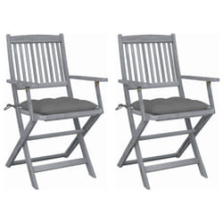 VidaXL 3064498 chaise d'extérieur Terrace Siège rembourré Bois d'acacia Gris