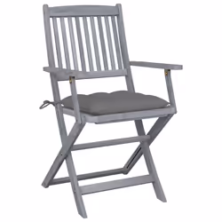 VidaXL 3064498 chaise d'extérieur Terrace Siège rembourré Bois d'acacia Gris