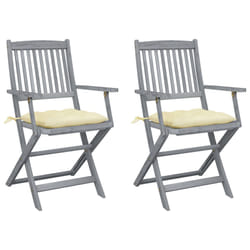 VidaXL 3064499 chaise d'extérieur Terrace Siège rembourré Bois d'acacia Crème, Blanc