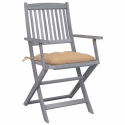 VidaXL 3064500 chaise d'extérieur Terrace Siège rembourré Bois d'acacia Beige - Vue supplémentaire 2