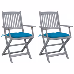VidaXL 3064501, Terrace, Siège rembourré, Bois d'acacia, Bleu, Polyester, 540 mm