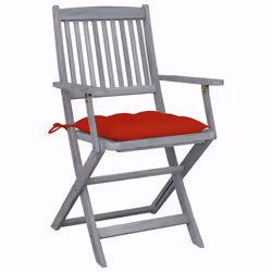 VidaXL 3064503 chaise d'extérieur Terrace Siège rembourré Bois d'acacia Rouge - Vue supplémentaire 2