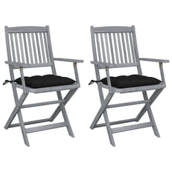 VidaXL 3064504 chaise d'extérieur Terrace Siège rembourré Bois d'acacia Noir