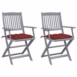 VidaXL 3064506, Terrace, Siège rembourré, Bois d'acacia, Rouge, Polyester, 540 mm