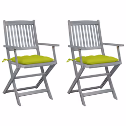 VidaXL 3064508, Terrace, Siège rembourré, Bois d'acacia, Vert, Polyester, 540 mm