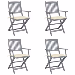 VidaXL 3064511, Terrace, Siège rembourré, Bois d'acacia, Crème, Polyester, 540 mm