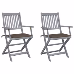 VidaXL 3064517, Terrace, Siège rembourré, Bois d'acacia, Taupe, Polyester, 540 mm