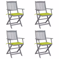 VidaXL 3064520, Terrace, Siège rembourré, Bois d'acacia, Vert, Polyester, 540 mm
