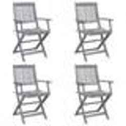 vidaXL Chaises pliables d'extérieur lot de 4 et coussins Bois d'acacia - TU