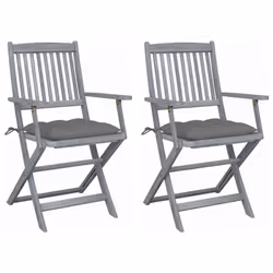 VidaXL 3064525, Terrace, Siège rembourré, Bois d'acacia, Gris, Polyester, 540 mm