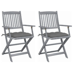 VidaXL 3064525 chaise d'extérieur Terrace Siège rembourré Bois d'acacia Gris