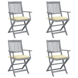 VidaXL 3064526 chaise d'extérieur Terrace Siège rembourré Bois d'acacia Crème, Blanc
