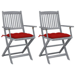 VidaXL 3064530 chaise d'extérieur Terrace Siège rembourré Bois d'acacia Rouge