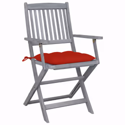VidaXL 3064530 chaise d'extérieur Terrace Siège rembourré Bois d'acacia Rouge - Vue supplémentaire 2