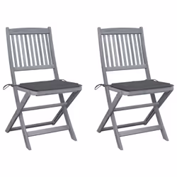 VidaXL 3064536, Terrace, Siège rembourré, Bois d'acacia, Anthracite, Polyester, 485 mm