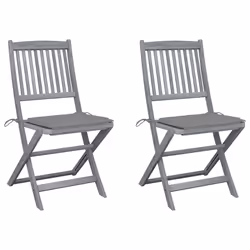 VidaXL 3064537, Terrace, Siège rembourré, Bois d'acacia, Gris, Polyester, 485 mm
