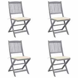 VidaXL 3064538, Terrace, Siège rembourré, Bois d'acacia, Crème, Polyester, 485 mm