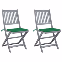 VidaXL 3064541, Terrace, Siège rembourré, Bois d'acacia, Vert, Polyester, 485 mm
