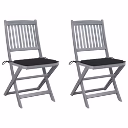 VidaXL 3064543, Terrace, Siège rembourré, Bois d'acacia, Noir, Polyester, 485 mm
