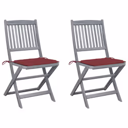 VidaXL 3064545, Terrace, Siège rembourré, Bois d'acacia, Rouge, Polyester, 485 mm