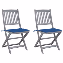 VidaXL 3064546, Terrace, Siège rembourré, Bois d'acacia, Bleu, Polyester, 485 mm