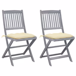 VidaXL 3064553, Terrace, Siège rembourré, Bois d'acacia, Crème, Blanc, Polyester, 485 mm