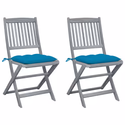 VidaXL 3064555, Terrace, Siège rembourré, Bois d'acacia, Bleu, Polyester, 485 mm