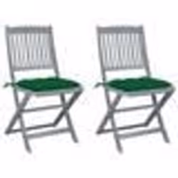 vidaXL Chaises pliables d'extérieur lot de 2 et coussins Bois d'acacia - TU