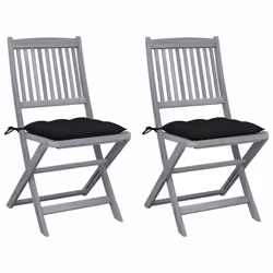VidaXL 3064558, Terrace, Siège rembourré, Bois d'acacia, Noir, Polyester, 485 mm