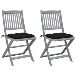 VidaXL 3064558 chaise d'extérieur Terrace Siège rembourré Bois d'acacia Noir