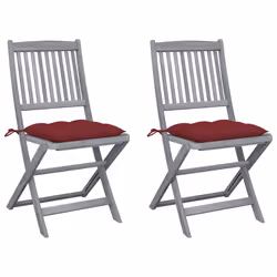 VidaXL 3064560, Terrace, Siège rembourré, Bois d'acacia, Rouge, Polyester, 485 mm