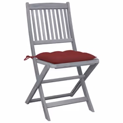 VidaXL 3064560 chaise d'extérieur Terrace Siège rembourré Bois d'acacia Rouge