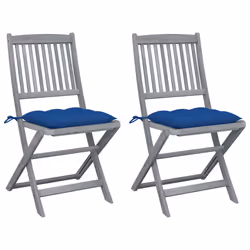 VidaXL 3064561, Terrace, Siège rembourré, Bois d'acacia, Bleu, Polyester, 485 mm