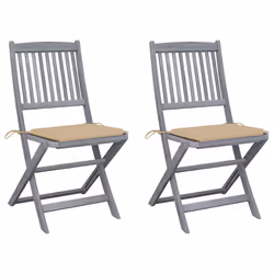 VidaXL 3064566, Terrace, Siège rembourré, Bois d'acacia, Beige, Polyester, 485 mm