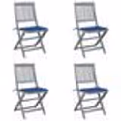 vidaXL Chaises pliables d'extérieur lot de 4 et coussins Bois d'acacia - TU