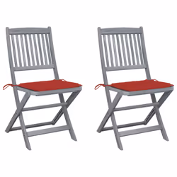 VidaXL 3064569, Terrace, Siège rembourré, Bois d'acacia, Rouge, Polyester, 485 mm