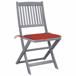 VidaXL 3064569 chaise d'extérieur Terrace Siège rembourré Bois d'acacia Rouge