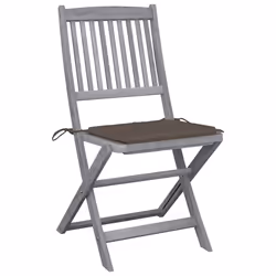 VidaXL 3064571 chaise d'extérieur Terrace Siège rembourré Bois d'acacia Taupe