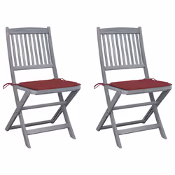 VidaXL 3064572, Terrace, Siège rembourré, Bois d'acacia, Rouge, Polyester, 485 mm