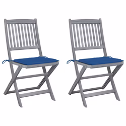 VidaXL 3064573, Terrace, Siège rembourré, Bois d'acacia, Bleu, Polyester, 485 mm