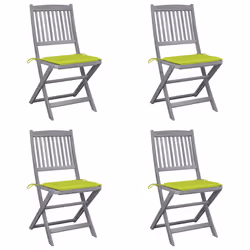 VidaXL 3064574, Terrace, Siège rembourré, Bois d'acacia, Vert, Polyester, 485 mm