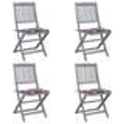 vidaXL Chaises pliables d'extérieur lot de 4 et coussins Bois d'acacia - TU