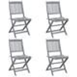 vidaXL Chaises pliables d'extérieur lot de 4 et coussins Bois d'acacia - TU