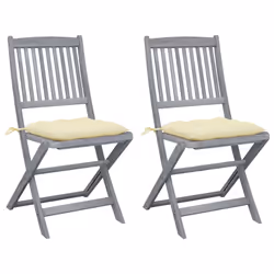 VidaXL 3064580, Terrace, Siège rembourré, Bois d'acacia, Crème, Blanc, Polyester, 485 mm