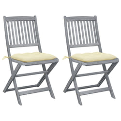 VidaXL 3064580 chaise d'extérieur Terrace Siège rembourré Bois d'acacia Crème, Blanc