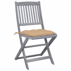 VidaXL 3064581 chaise d'extérieur Terrace Siège rembourré Bois d'acacia Beige