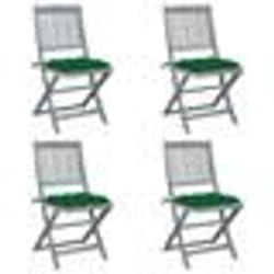 vidaXL Chaises pliables d'extérieur lot de 4 et coussins Bois d'acacia - TU