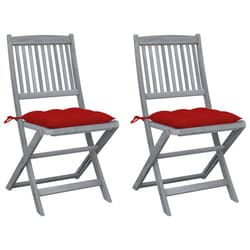 VidaXL 3064584 chaise d'extérieur Terrace Siège rembourré Bois d'acacia Rouge
