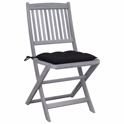 VidaXL 3064585 chaise d'extérieur Terrace Siège rembourré Bois d'acacia Noir